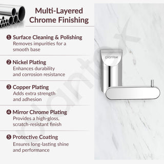 Plantex Smero Pure Brass Made Hooks for Hanging Clothes and Towel in Bathroom/Robe Hook/Hanger for Living Room - Superb (Chrome)