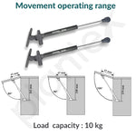 Plantex 10 Inch Soft Close Hydraulic Gas Spring Stay Strut Pneumatic Lift Support/Cabinet Hinges Support/Capacity 10 KGS (100 N) - Pair of 1 (2 Pcs) (Silver)