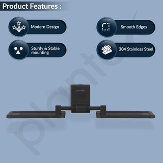 Plantex 304 Grade Stainless Steel Double Soap Holder Stand for Bathroom and Wash Basin/Bathroom Accessories - Senso (Black)
