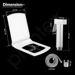 Plantex Hygienic Toilet Combo/ Polypropylene Toilet Seat Cover for Bathroom/ Pure Brass Health Faucet set with 1.20 meter Hose Pipe for Toilet with Wall Hook - Combo (Chrome)