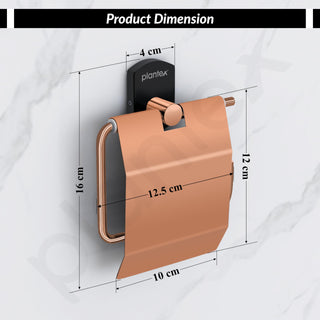 Plantex 304 Stainless Steel Toilet Paper Holder/Tissue Paper Roll Holder for Bathroom/Washroom/Bathroom Accessories -Parv (Rose Gold & Black)