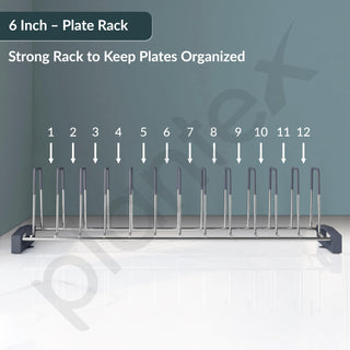 Plantex Stainless Steel Saucer/Thali Stand/Plate Rack-Stand/Dish Rack/Plate Fixer for Modular Kitchen/Tandem Box Accessories - Set of 3 (Chrome)