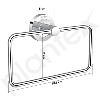 Plantex Stainless Steel Towel Ring for Bathroom/Wash Basin/Napkin-Towel Hanger/Bathroom Accessories (Chrome-Rectangular) - Pack of 4