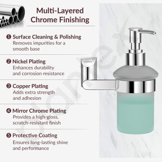 Plantex Smero Pure Brass Made Hand Wash Holder for Wash Basin/Liquid Soap Dispenser/Shampoo Dispenser - Superb (Chrome)