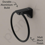 Plantex Space Aluminium Hand Napkin Hanger/Towel Ring/Napkin Holder/Towel Hanger/Bathroom Accessories (Black)