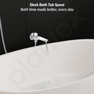 Plantex Steel Spout for Bathroom with Wall Flange and Teflon Tape/Button Attachment for Hand Shower-(AC06-Chrome)