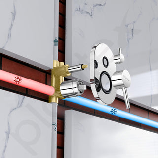 Plantex Brass Diverter Set for Bathroom/Concealed Body High Flow Diverter Full Set with Exposed Part Kit/Bathroom Shower System - (Chrome)