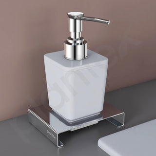 Plantex Soap Dispenser for Bathroom/Stainless Steel and ABS Shampoo/Hand Wash/Liquid Soap Dispenser - Table Top Bathroom Accessories - Pack of 1 (Chrome & ABS)