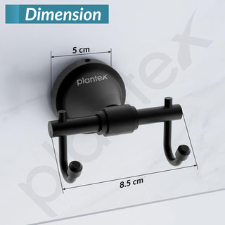 Plantex 304 Grade Stainless Steel Hooks for Hanging Clothes and Towel in Bathroom/Living Room - Niko (Black)