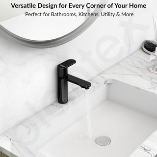 Plantex Pure Brass Pillar Tap for Wash Basin with Water Saving Nozzle/Wash Basin Tap/Pillar Cocke Tap with 7 Year Warranty by Plantex(ORN-203-PVD Black)