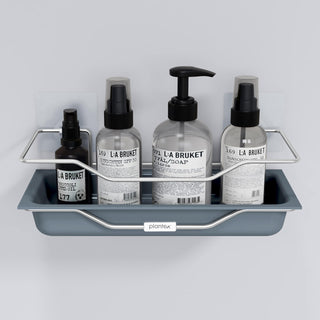 Plantex ABS Plastic Self Adhesive Bathroom Shelf/Adhesive Shelf for Kitchen/Multipurpose Stainless Steel Wire Shelf/Bathroom Organiser (Silver & Grey)