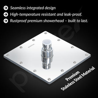 Plantex Stainless Steel Overhead Shower 6 x 6 inch with Water-Saving Technology/High pressure Rain Shower Head without Arm/Bathroom Shower -(Sandwich-Chrome)