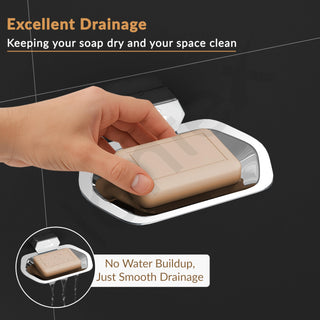 Plantex Soap Holder for Bathroom/304 Grade Stainless Steel Soap Dish/Soap Case/Soap Stand/Bathroom Accessories - Pack of 1 (Delta, 2801, Chrome)