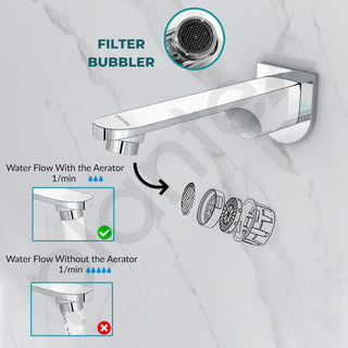 Plantex Pure Brass Bath Tub Spout with Wall Flange/High Flow Spout for Bathroom-(Chrome)