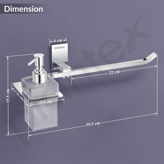 Plantex 304 Grade Stainless Steel Liquid Soap Dispenser/Shampoo Dispenser/Napkin Ring/Towel Holder for Bathroom/Bathroom Accessories - Crystal (1420-Chrome)