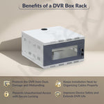Plantex CCTV/DVR Rack/NVR Cabinet Box/Network Rack/Server rack/CCTV Camera Box with KeyLock/DVR box for cctvwith Power Socket - 3U - (Off White & Gray), Metal Transparent Glass door Cabinet Box