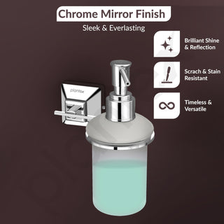 Plantex 304 Grade Stainless Steel Liquid Soap Dispenser/Shampoo Dispenser/Hand Wash Dispenser/Bathroom Accessories - Pack of 1, Squaro (Chrome)