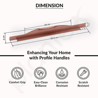 Plantex Profile Handle for Kitchen Cabinet/14 Inch Alluminium Drawer Profile Handle/Wardrobe Pull Handle for Home/Office/Hotel - Pack of 5 (Rose Gold)
