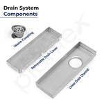 Plantex 304 Grade Stainless Steel Tile Insert Shower Drain Channel/12x4 Inches Waste Water Floor Drain/Invisible Shower Drain Channel with Cockroach Trap - (BH-4104, Chrome)