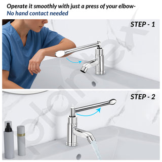 Plantex Lab Pillar Cock for Bathroom/Pillar Cock for Wash Basin with Teflon Tap - Pack of 1 (AC05, Chrome)