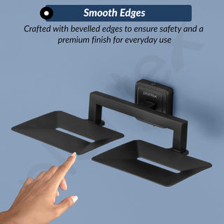 Plantex 304 Grade Stainless Steel Black Dual Soap Holder for Bathroom/Double Soap Dish/Soap Stand/Soap Case/Bathroom Accessories - Decan (Black)