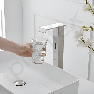 Plantex Sensor Tap for Washbasin/Pure Brass Automatic Touchless Basin tap/Pillar Tap for Wash Basin/Tap for Basin - (Chrome)