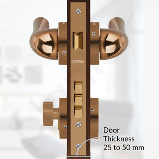 Plantex Main Door Lock Set with 3 Keys/Mortise Door Lock for Home/Office/Hotel (7054 – PVD Choco)