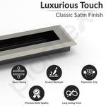 Plantex Sliding Door Handle/Concealed Handle for Sliding Door/224mm Concealed Handle for Wardrobe/Kitchen Cabinet - Pack of 2 (Satin)