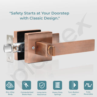 Plantex Door Lock/Heavy Duty Main Door Lock with 3 Key/Mortise Lock for Home/Office/Hotel - (9807-Copper Antique)