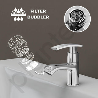 Plantex Pillar Tap for Bathroom with Water Saving Aerator and Brass Spindle/Wash Basin Tap with Teflon Tape/Single Lever Water Tap-(Samar-Chrome)
