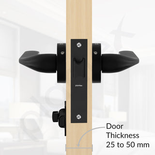 Plantex Pearl Mortise Door Lock for Balcony and Bathroom Door Lock/Keyless Pull Handle Set with Baby Latch (7060, Z-Black)