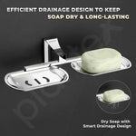 Plantex Dual Soap Holder for Bathroom/Pure Brass Double Soap Dish/soap Stand/Soap Bar/Soap Case/Bathroom Accessories - Pack of 1 (APS-DL-04, Chrome)