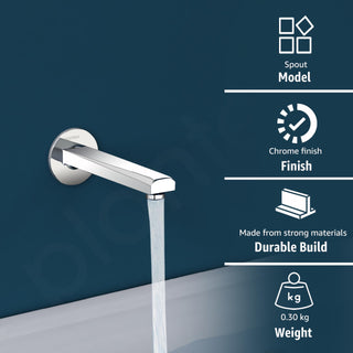 Plantex Bath Tub Spout with Wall Flange/Single Lever Spout/High Flow Tap for Bathroom/Kitchen - Pack of 1 (Chrome)