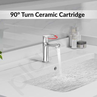 Plantex Pure Brass Pillar Cock Tap for Wash Basin with Teflon Tape/Single Lever Basin Tap/Tabletop Wash Basin Tap/Basin Tap/Faucet for Wash Basin (Dol-2301, Chrome)