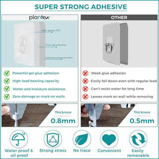 Plantex Bathroom Organizer Without Drill/GI Steel Self Adhesive Bathroom Shelf for Wall with Magic Stickers/Self Adhesive Kitchen Shelf with Hooks (Pack of 4)