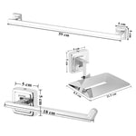 Plantex Decan 304 Grade Stainless Steel Towel Rod for Bathroom/Soap Holder/Napkin Ring/Bathroom Accessories - Chrome