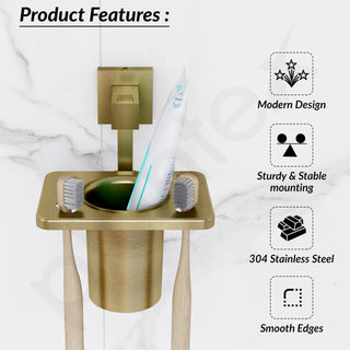 Plantex 304 Grade Stainless Steel Tooth Brush Holder/Tumbler Holder/Bathroom Accessories - Splash (Antique)