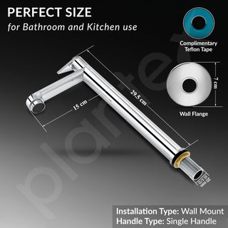 Plantex Pure Brass Pillar Tap for Wash Basin with Water Saving Nozzle/High Neck Wash Basin Tap/Pillar Cocke for Basin with 7 Year Warranty- (PAC-1804-Mirror Chrome)