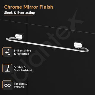 Plantex Towel Rod for Bathroom/304 Grade Stainless Steel Towel Hanger/24 inch Towel Holder/Bathroom Accessories - Pack of 1 (Delta - 2804, Chrome)