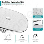 Plantex ABS Shower Head for Bathroom/10x8 Inch Rain Shower Head/Pressurized Overhead Shower/Self Cleaning Shower Head/Water Saving – (Chrome, D326)