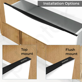 Plantex Profile Handle for Kitchen Cabinet/30 Inch Alluminium Drawer Profile Handle/Wardrobe Pull Handle for Home/Office/Hotel - Pack of 5 (Black)