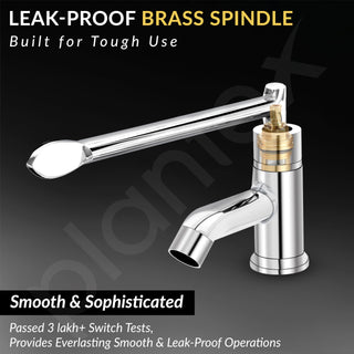 Plantex Lab Pillar Cock for Bathroom/Pillar Cock for Wash Basin with Teflon Tap - Pack of 1 (AC05, Chrome)