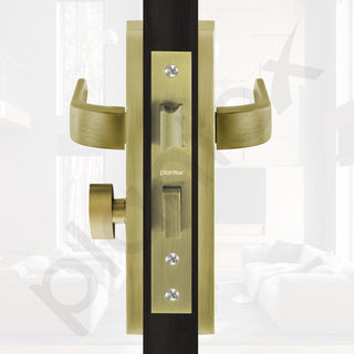 Plantex Heavy-Duty Door Lock Set - Main Door Lock Handle Set/ 6-Lever Lock Mechanism with 3 Years of Warranty/Mortise Lock with 3 Keys, Brass Lock Body & Cylinder(8107 - Brass Antique)