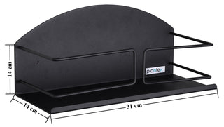 Plantex GI Steel Magnetic Refrigerator Shelf/Magnetic Shelf for Fridge/Spice Rack for Kitchen/Shelf for Bathroom - Pack of 1 (Black)