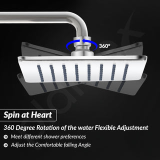 Plantex Stainless Steel Overhead Shower 6 x 6 inch with Water-Saving Technology/High pressure Rain Shower Head without Shower Arm/Bathroom Shower -(Elegance-Chrome)