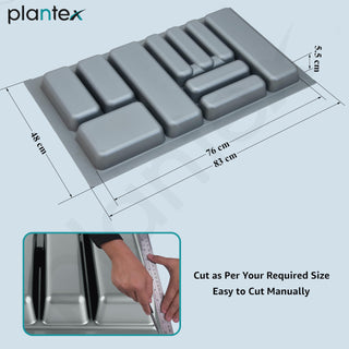 Plantex Cutlery Tray for Kitchen Drawer/Cutlery Cosmetic Stationary Organizer/Cabinet Cutlery Tray Organizer for Modular Kitchen - (Grey-32.5 X 18.5 INCH)