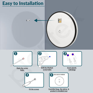 Plantex Aluminium Frame LED Mirror for Wall/Wall Mount Mirror for Bedroom/Dressing Room/Living Room/Entryway - (24 Inch-Black)