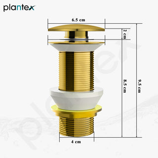 Plantex Solid Brass 3 Inch Waste Coupling for Wash Basin/Full Thread Basin Waste Coupling/Waste Coupling Gold- Pack of 1 (PVD Gold)