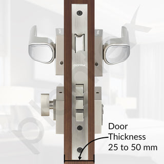 Plantex Heavy-Duty Door Lock – Main Door Lock Set with 3 Keys/Mortise Door Locks for Home/Office/Hotel – (7072-Satin White & Chrome)