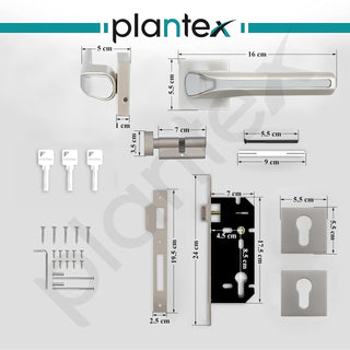Plantex Heavy-Duty Door Lock – Main Door Lock Set with 3 Keys/Mortise Door Locks for Home/Office/Hotel – (7072-Satin White & Chrome)